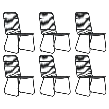 udendørs spisebordssæt 7 dele polyrattan og glas