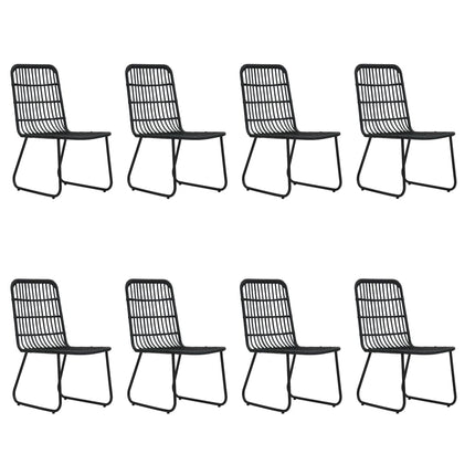 udendørs spisebordssæt 9 dele polyrattan og glas