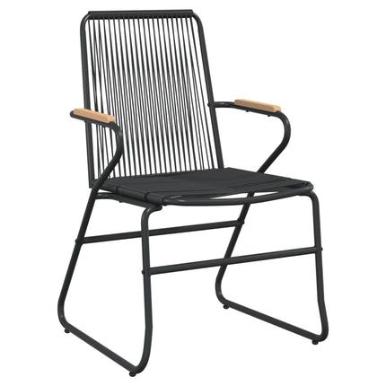 spisebordssæt til haven 7 dele PVC-rattan sort
