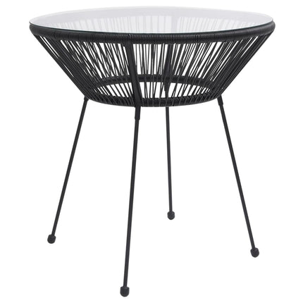 spisebordssæt til haven 3 dele PVC-rattan sort