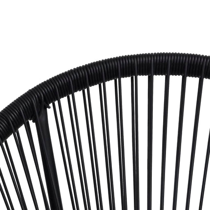 spisebordssæt til haven 5 dele PVC-rattan sort