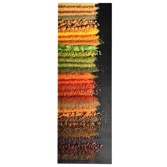 vaskbar køkkenmåtte 60x300 cm krydderitryk