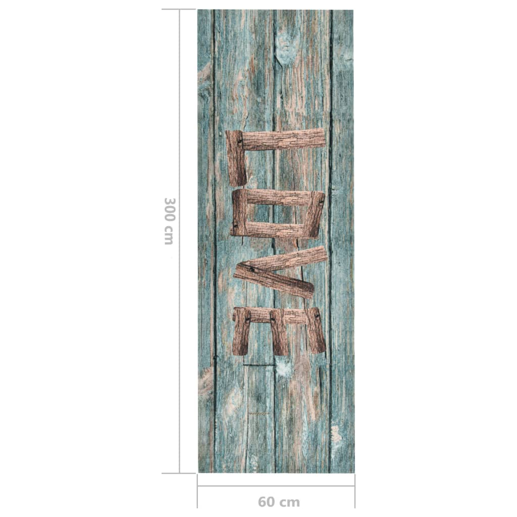 vaskbar køkkenmåtte 60x300 cm Love-tryk