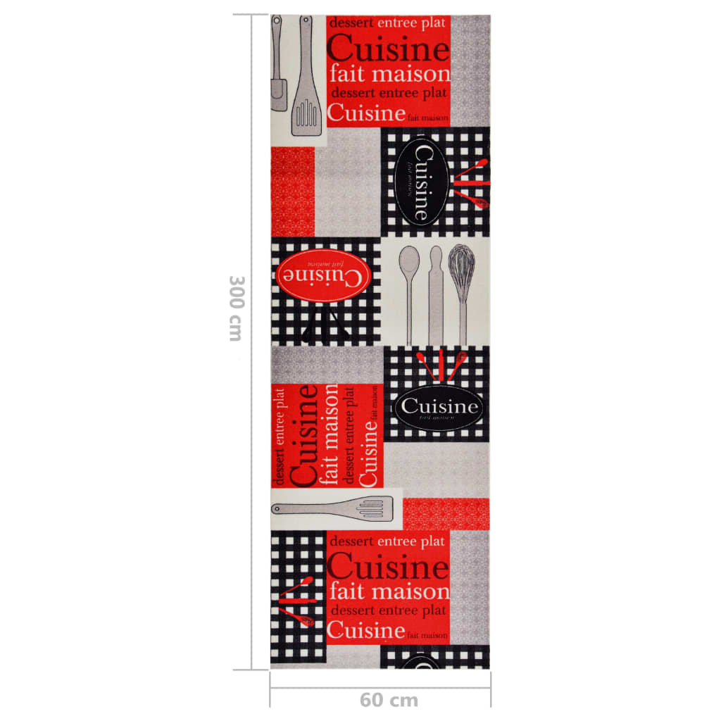 vaskbar køkkenmåtte 60x300 cm Cuisine-tryk