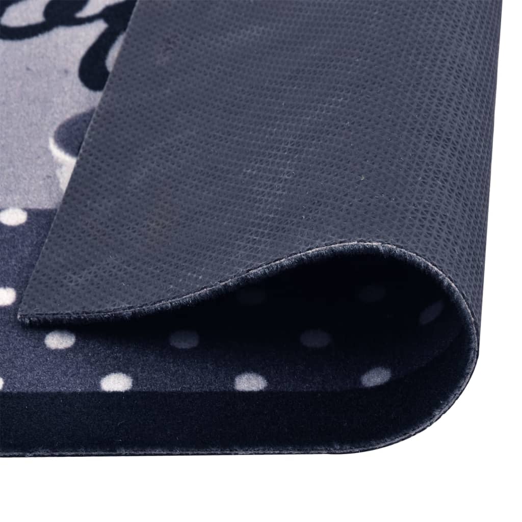 vaskbar køkkenmåtte 60x300 cm kaffetryk blå