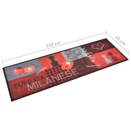 vaskbar køkkenmåtte 45x150 cm tomater