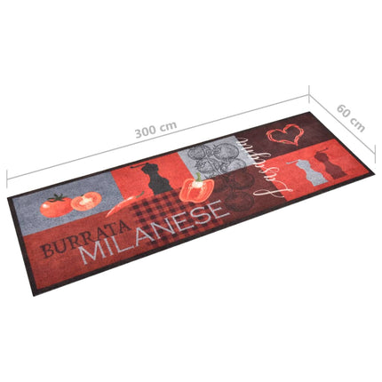 vaskbar køkkenmåtte 60x300 cm tomater