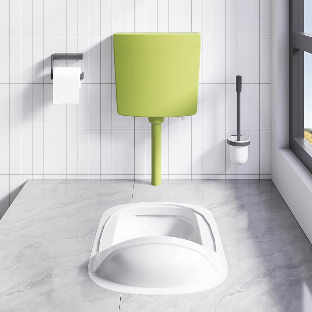 toiletcisterne med vandindløb i bunden 3/6 l olivengrøn