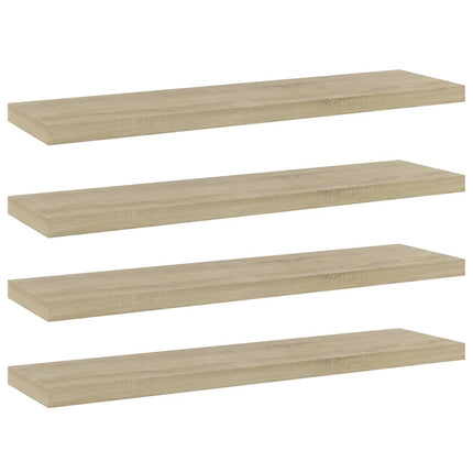 boghylder 4 stk. 40x10x1,5 cm konstrueret træ sonoma-eg