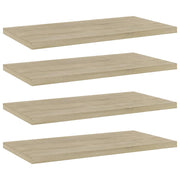 boghylder 4 stk. 40x20x1,5 cm konstrueret træ sonoma-eg