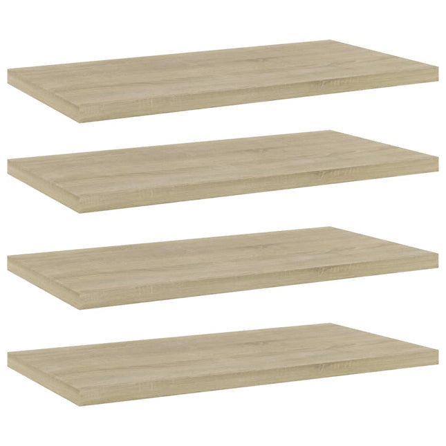 boghylder 4 stk. 40x20x1,5 cm konstrueret træ sonoma-eg