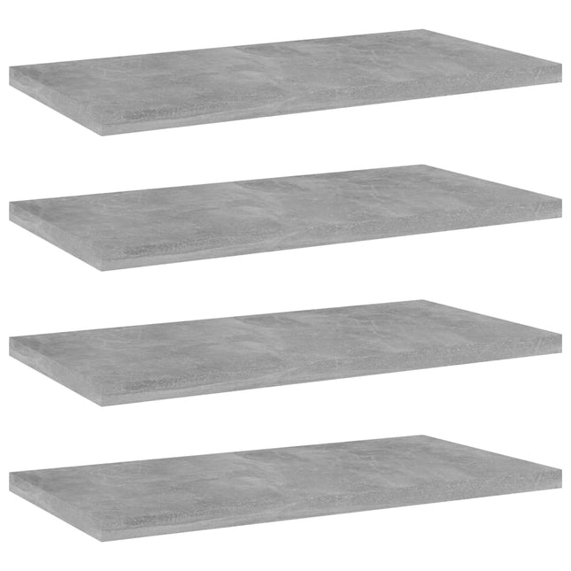 boghylder 4 stk. 40x20x1,5 cm konstrueret træ betongrå
