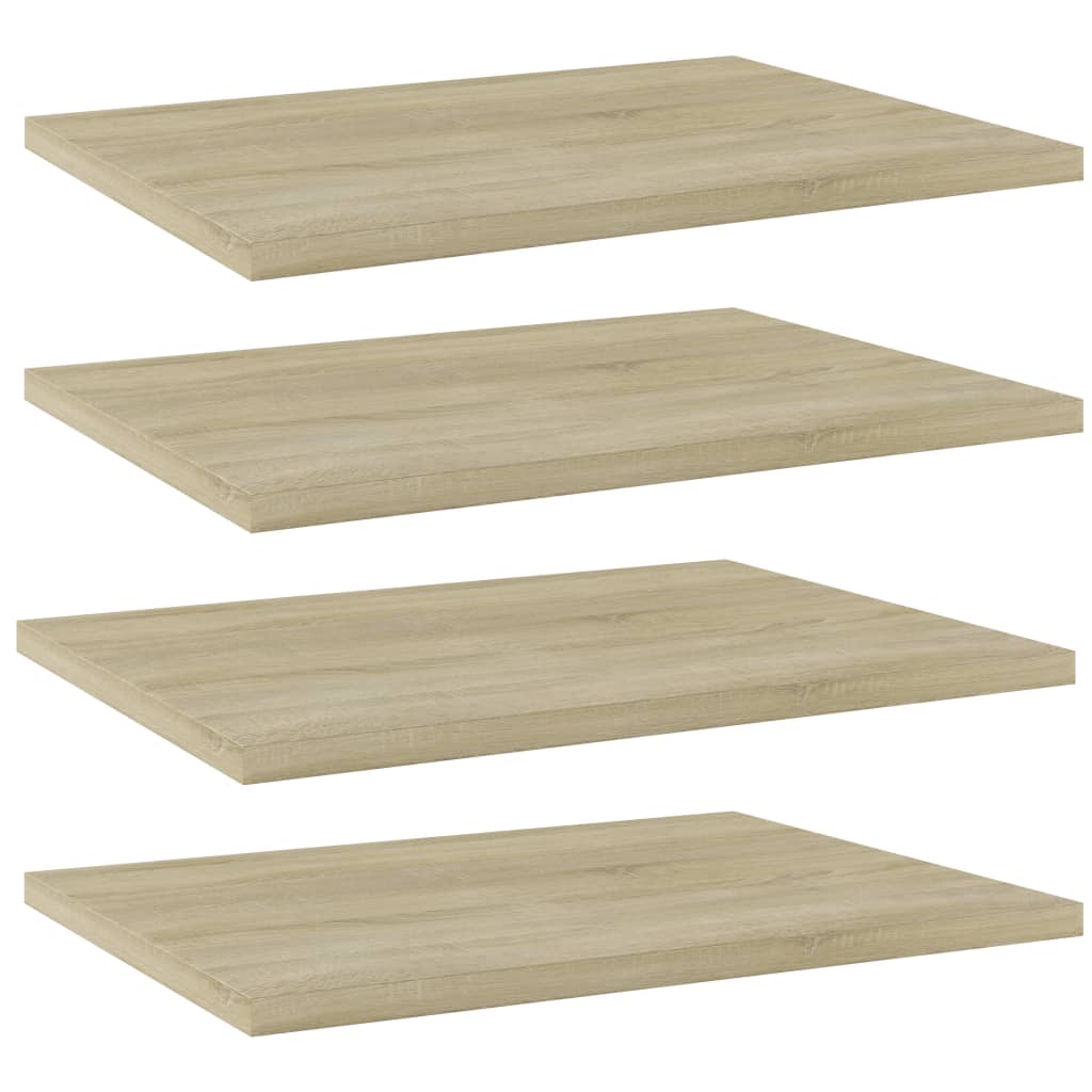 boghylder 4 stk. 40x30x1,5 cm konstrueret træ sonoma-eg billede