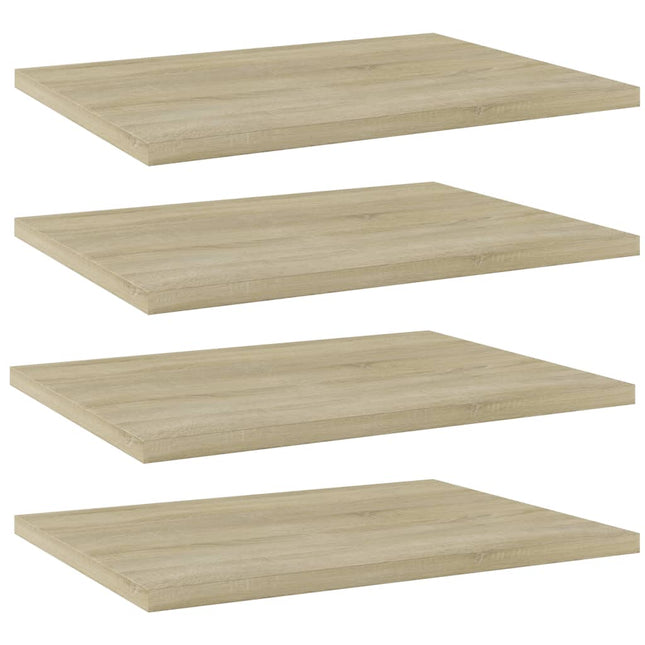 boghylder 4 stk. 40x30x1,5 cm konstrueret træ sonoma-eg