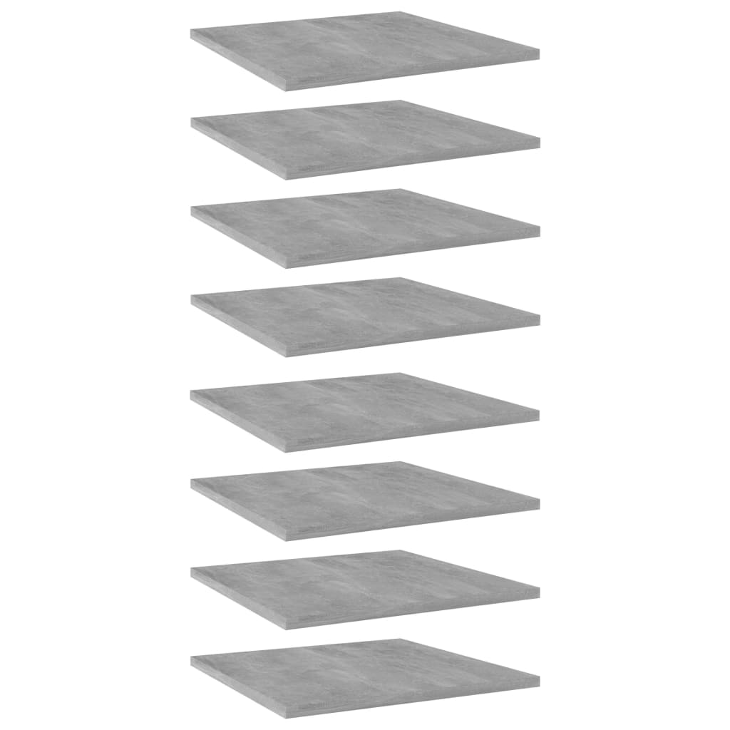 boghylder 8 stk. 40x40x1,5 cm konstrueret træ betongrå