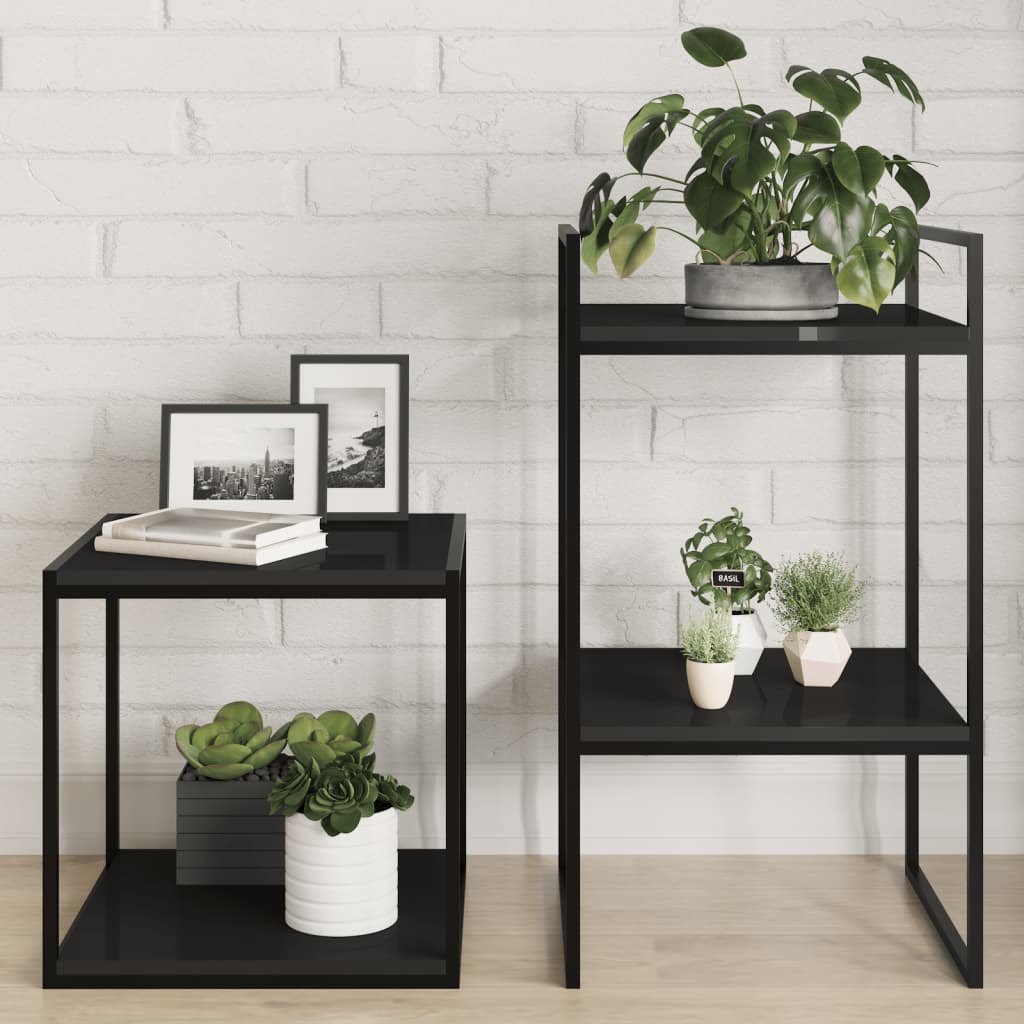 boghylder 8 stk. 40x40x1,5 cm konstrueret træ sort højglans billede