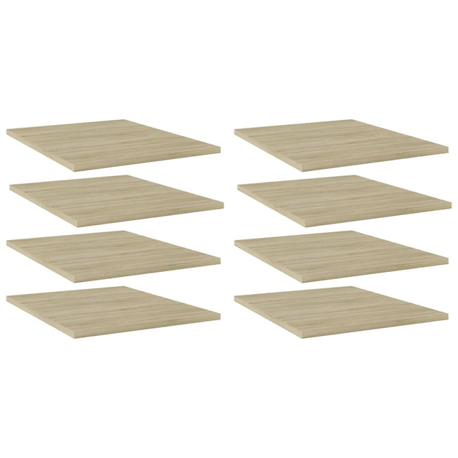 boghylder 8 stk. 40x50x1,5 cm konstrueret træ sonoma-eg