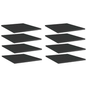 boghylder 8 stk. 40x50x1,5 cm konstrueret træ sort højglans