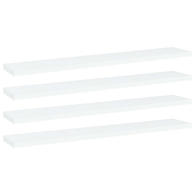 boghylder 4 stk. 60x10x1,5 cm konstrueret træ hvid