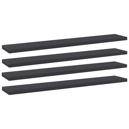 boghylder 4 stk. 60x10x1,5 cm konstrueret træ grå
