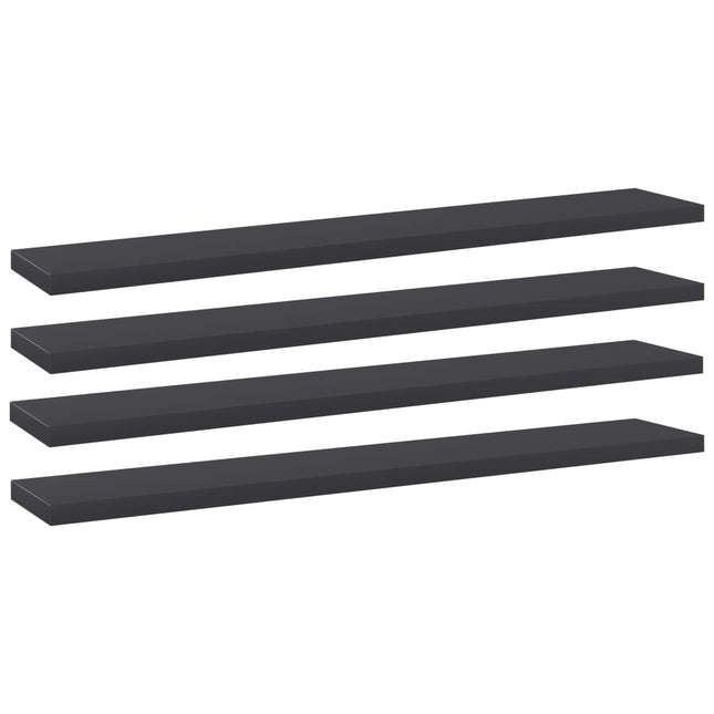 boghylder 4 stk. 60x10x1,5 cm konstrueret træ grå