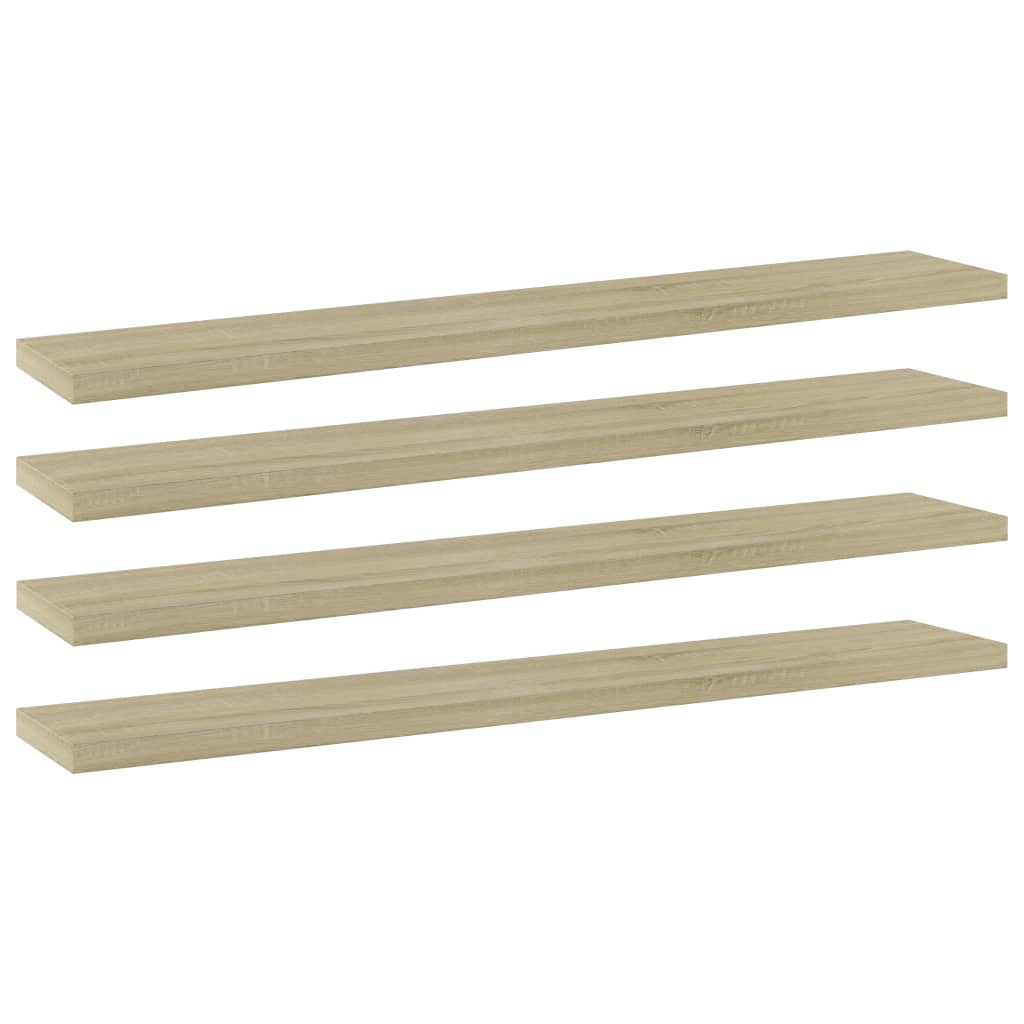 boghylder 4 stk. 60x10x1,5 cm konstrueret træ sonoma-eg billede