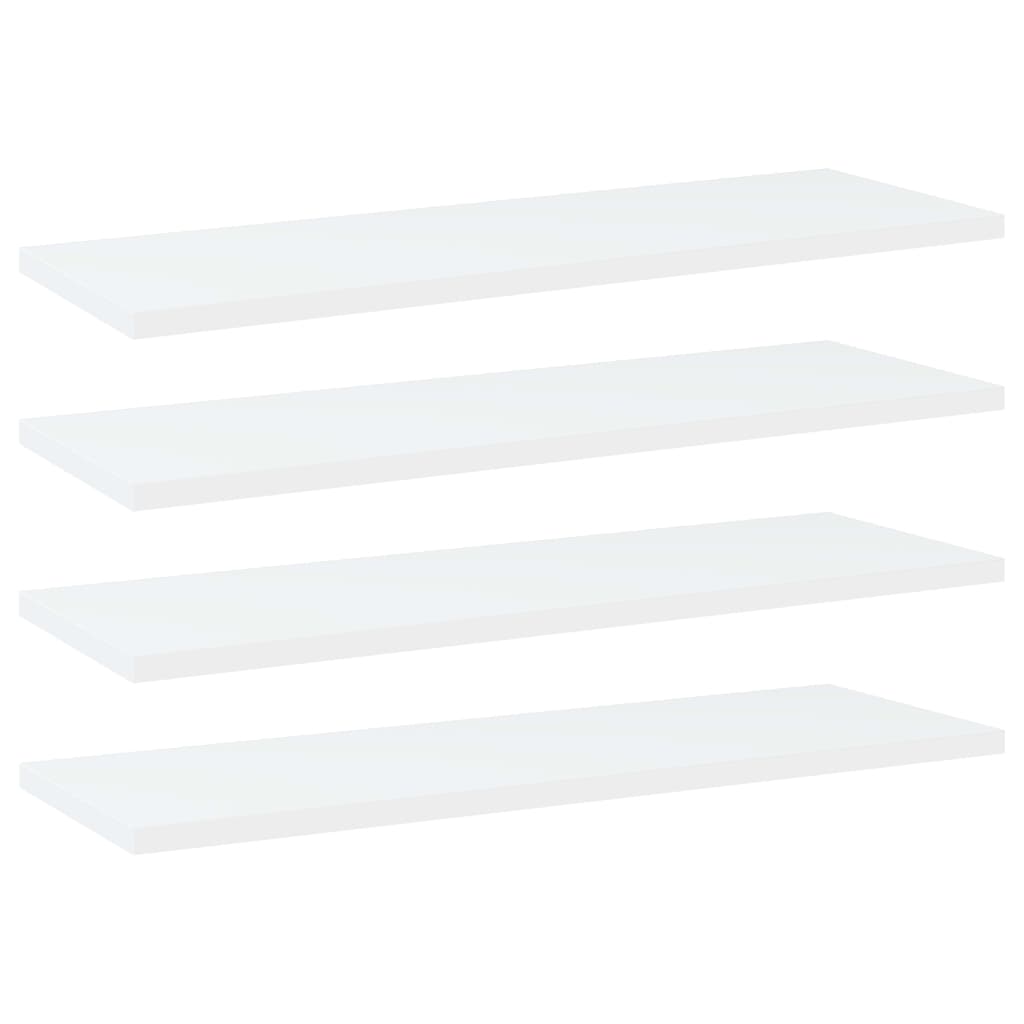 Boghylder 4 Stk. 60x20x1,5 Cm Konstrueret Træ Hvid - Vidaxl