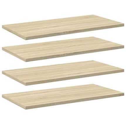 boghylder 4 stk. 60x30x1,5 cm konstrueret træ sonoma-eg