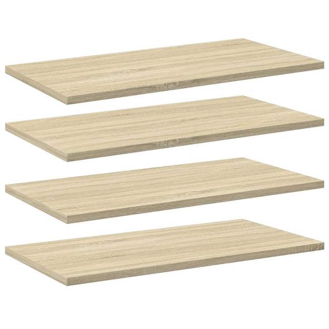 boghylder 4 stk. 60x30x1,5 cm konstrueret træ sonoma-eg