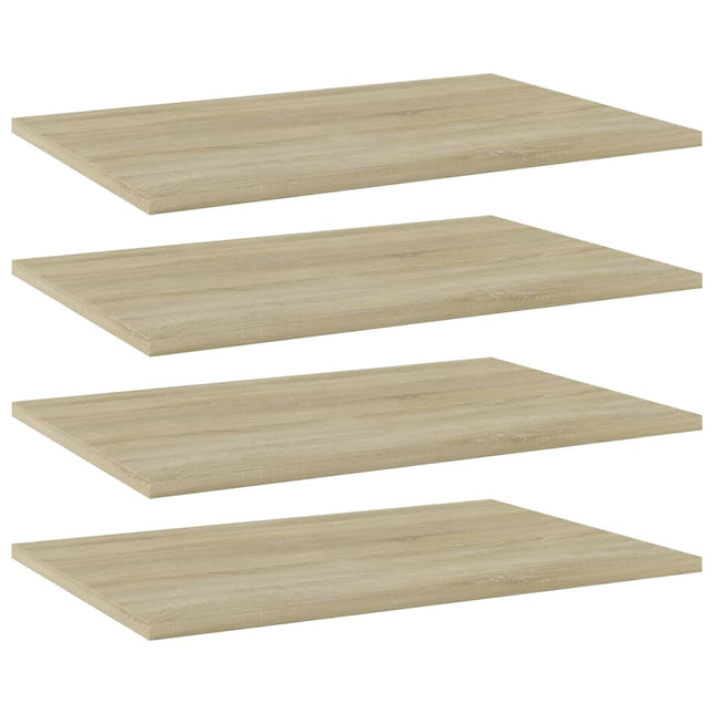 boghylder 4 stk. 60x40x1,5 cm konstrueret træ sonoma-eg