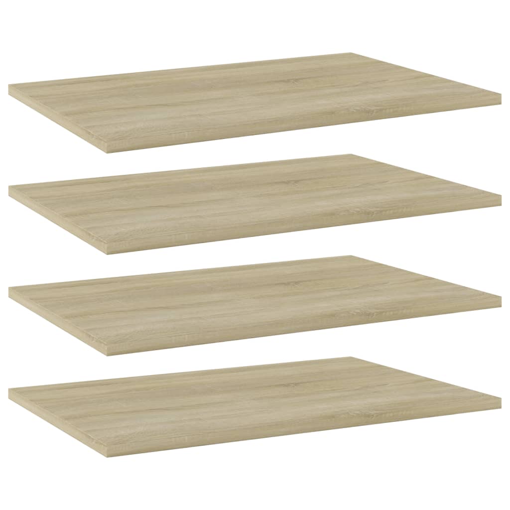 boghylder 4 stk. 60x40x1,5 cm konstrueret træ sonoma-eg billede