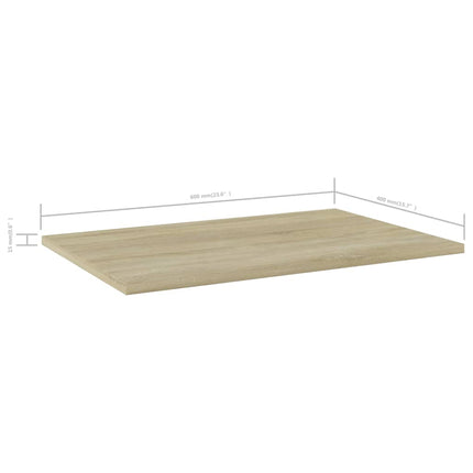 boghylder 4 stk. 60x40x1,5 cm konstrueret træ sonoma-eg