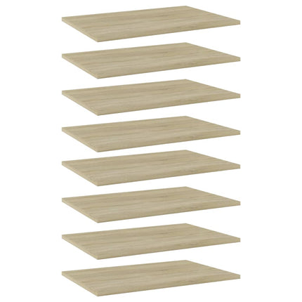 boghylder 8 stk. 60x40x1,5 cm konstrueret træ sonoma-eg