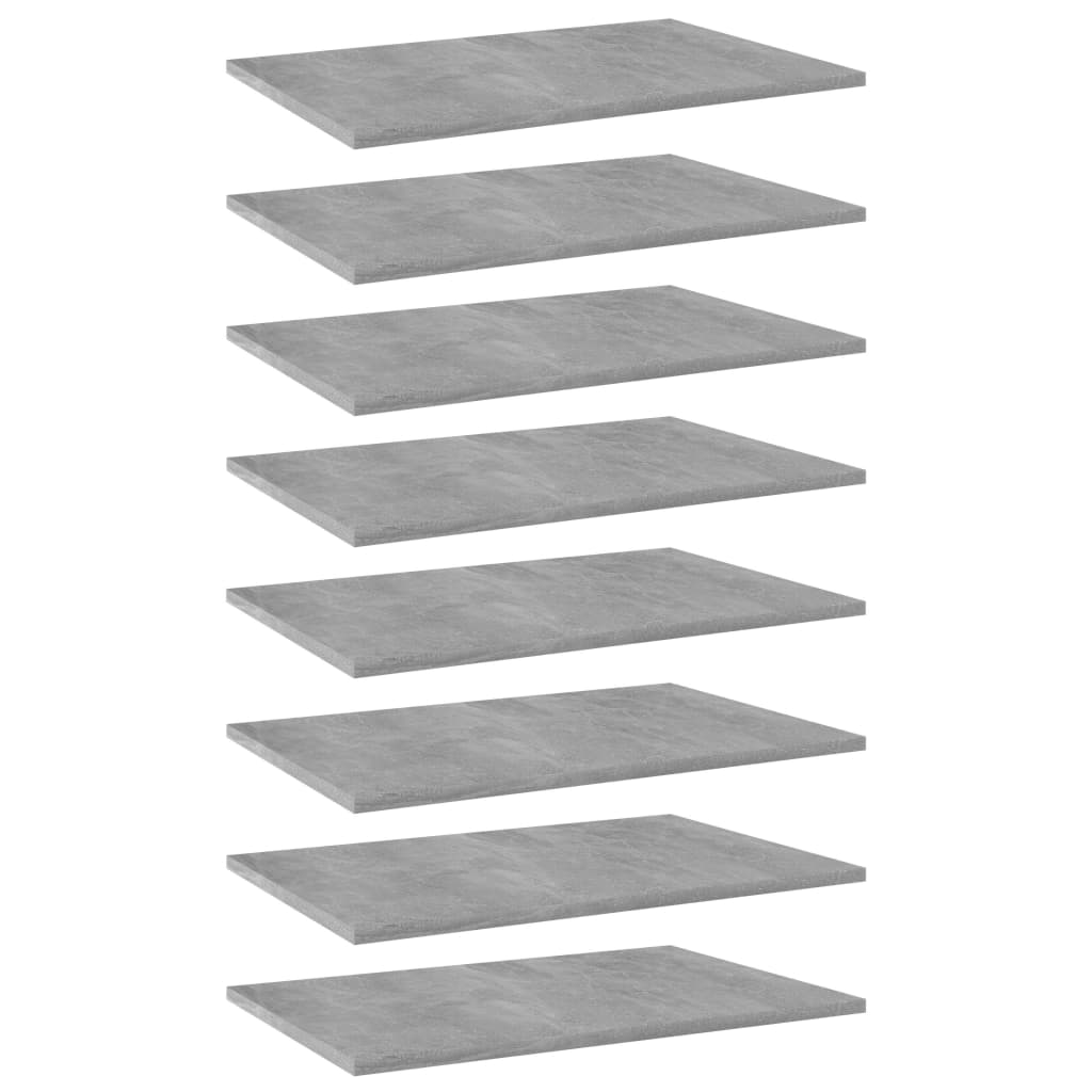 boghylder 8 stk. 60x40x1,5 cm konstrueret træ betongrå billede
