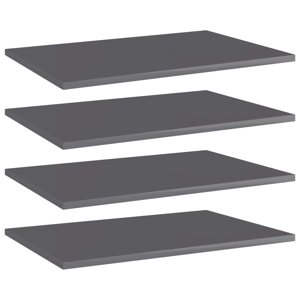 Boghylder 40X10X1,5 Cm Konstrueret Træ Grå Højglans - 4 / 60 x 40 x 1.5 cm