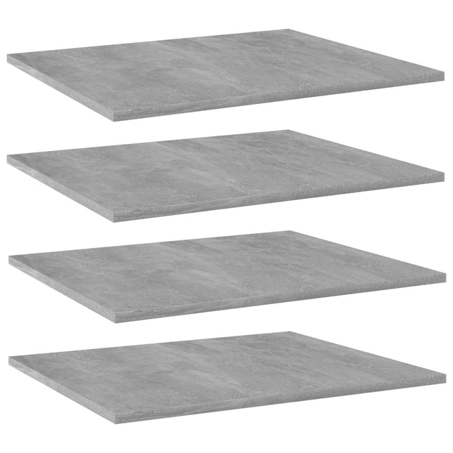 boghylder 4 stk. 60x50x1,5 cm spånplade betongrå
