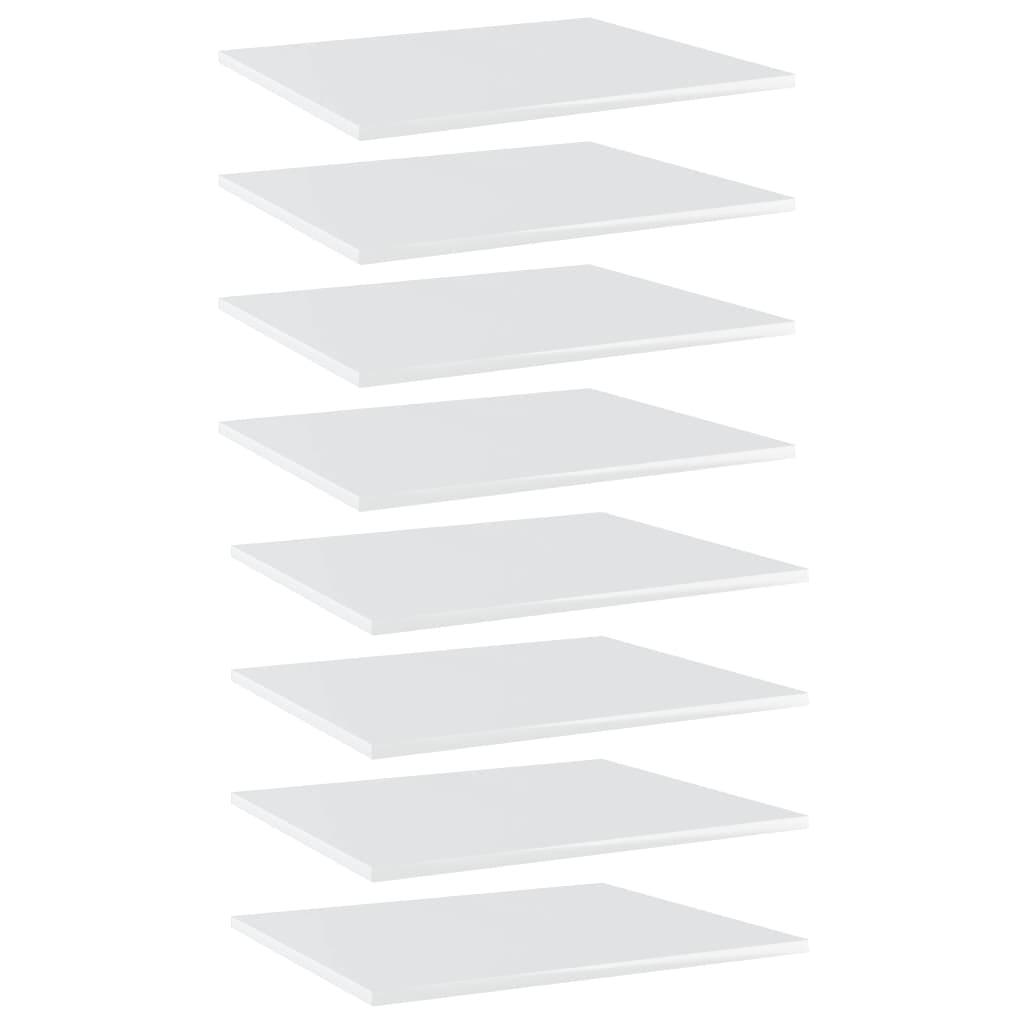 boghylder 8 stk. 60x50x1,5 cm spånplade hvid højglans billede