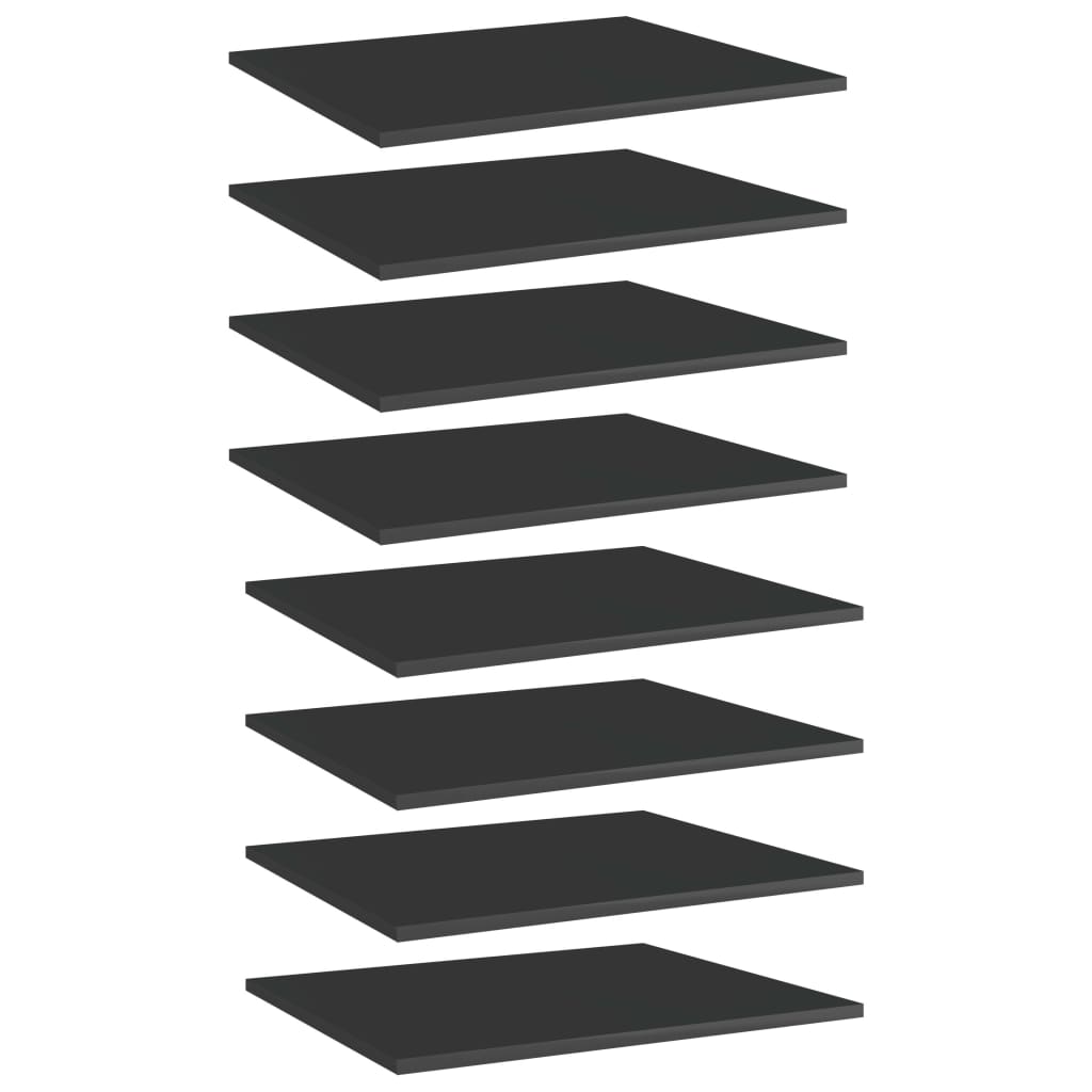 boghylder 8 stk. 60x50x1,5 cm spånplade sort højglans billede
