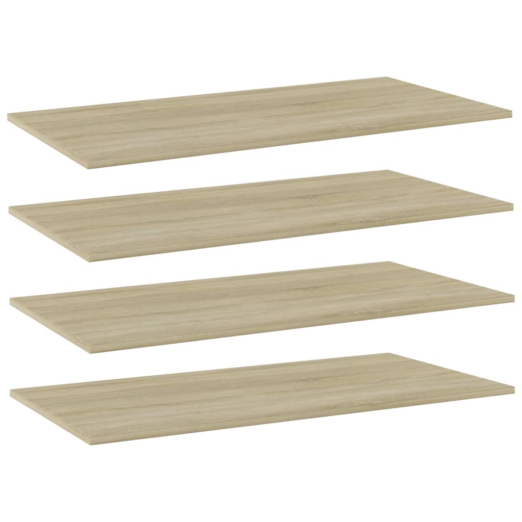 boghylder 4 stk. 80x20x1,5 cm konstrueret træ sonoma-eg billede