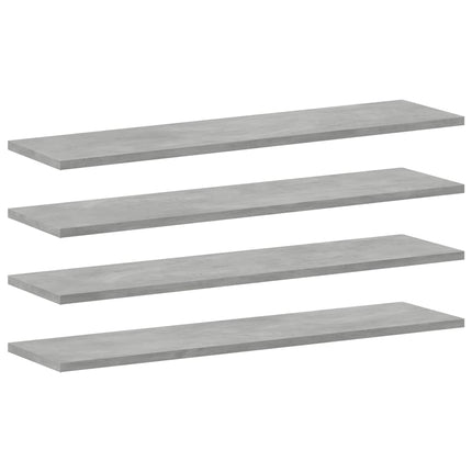 boghylder 4 stk. 80x20x1,5 cm konstrueret træ betongrå