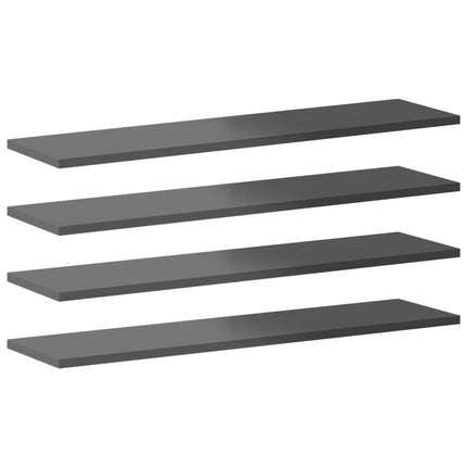 boghylder 8 stk. 80x20x1,5 cm konstrueret træ grå højglans