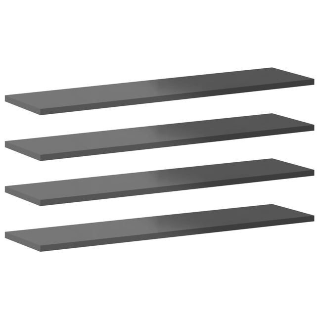 boghylder 8 stk. 80x20x1,5 cm konstrueret træ grå højglans