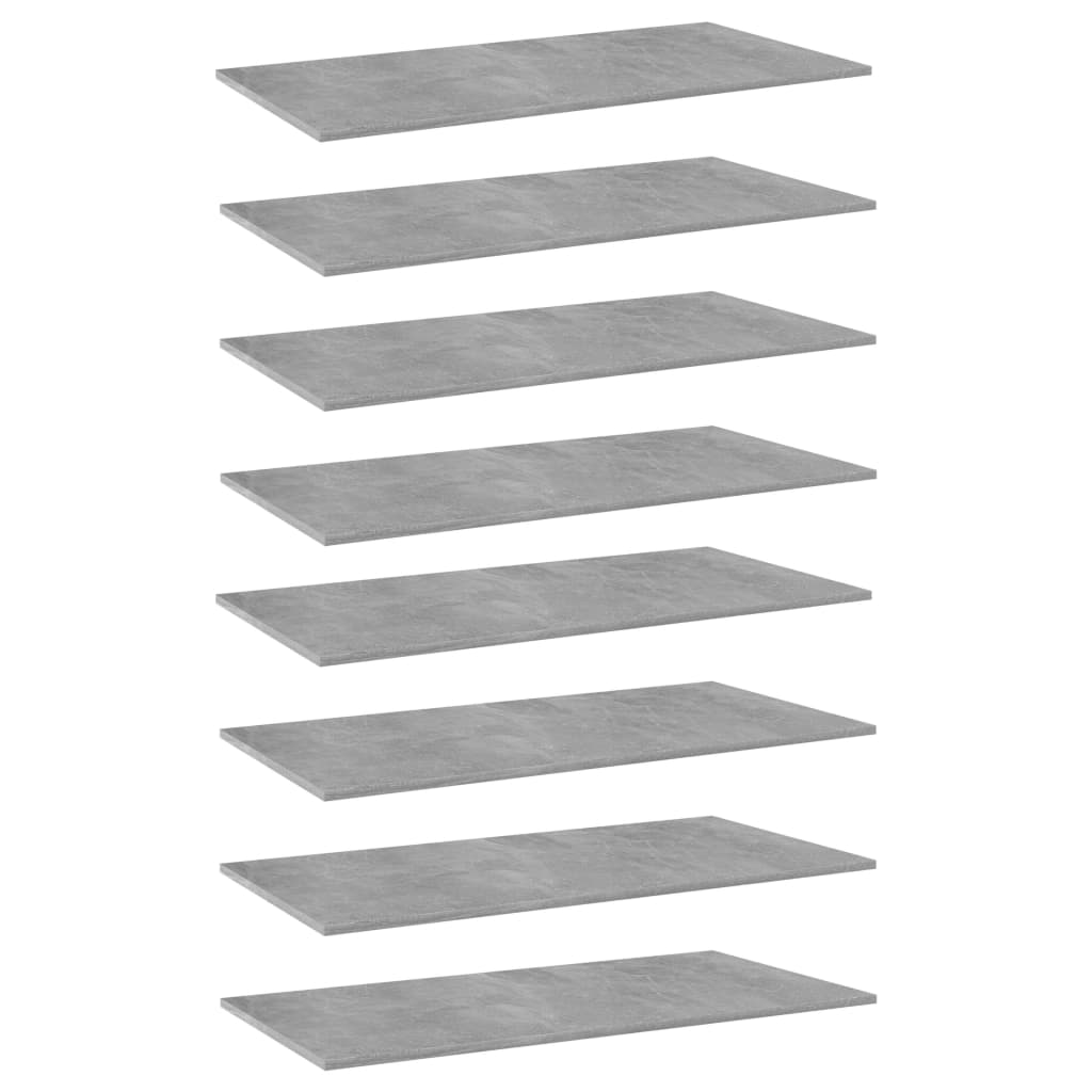 Boghylder 40X10X1,5 Cm Konstrueret Træ Betongrå - 8 / 80 x 30 x 1.5 cm