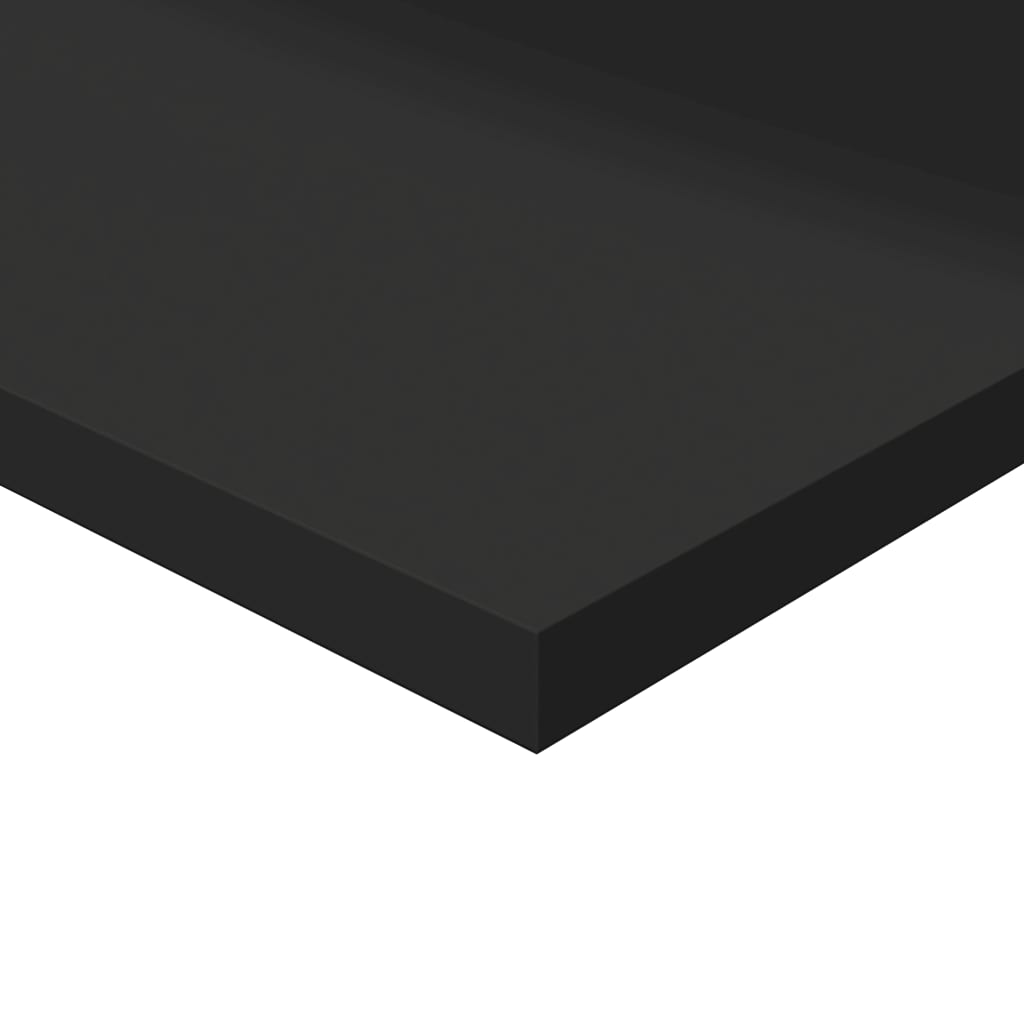 boghylder 8 stk. 80x30x1,5 cm konstrueret træ sort højglans