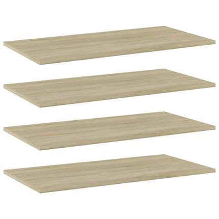 boghylder 4 stk. 80x40x1,5 cm konstrueret træ sonoma-eg