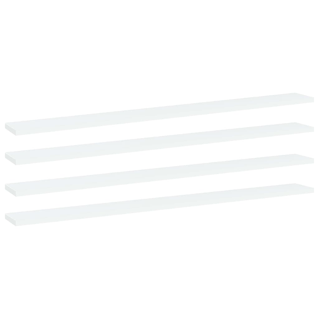 boghylder 4 stk. 100x10x1,5 cm konstrueret træ hvid