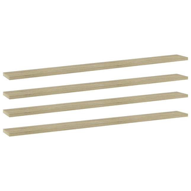 boghylder 4 stk. 100x10x1,5 cm konstrueret træ sonoma-eg
