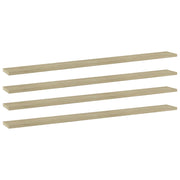 boghylder 4 stk. 100x10x1,5 cm konstrueret træ sonoma-eg
