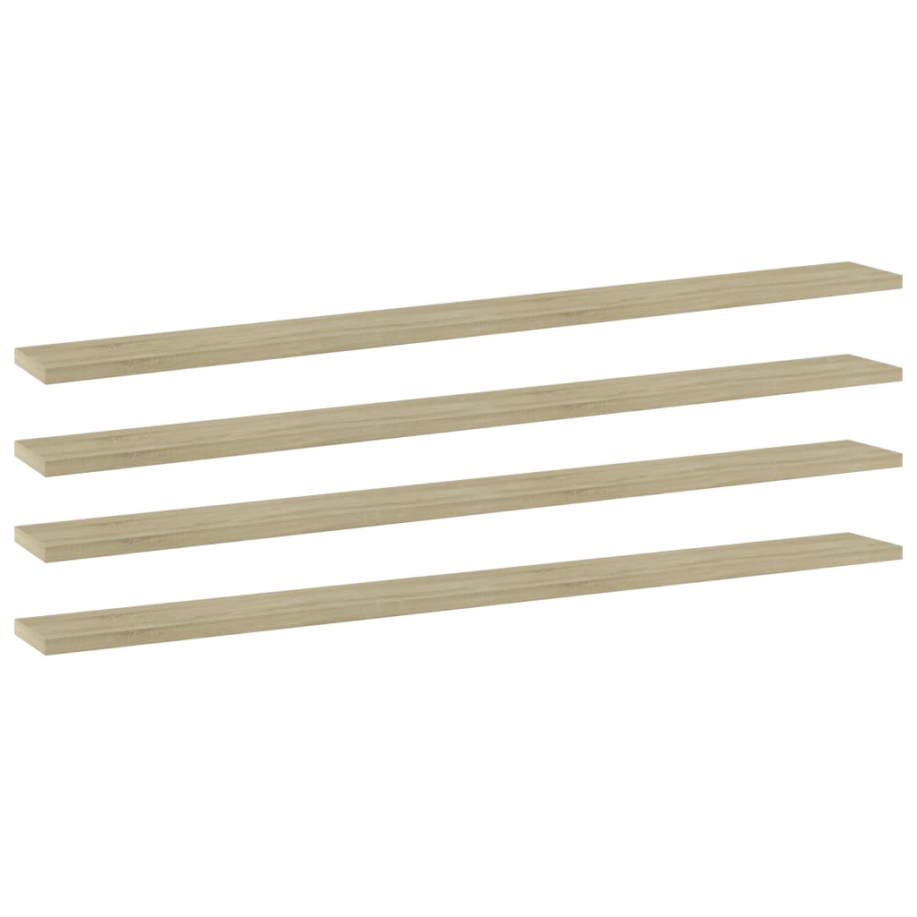 boghylder 4 stk. 100x10x1,5 cm konstrueret træ sonoma-eg billede