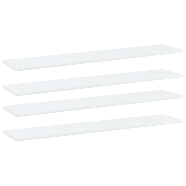 boghylder 4 stk. 100x20x1,5 cm konstrueret træ hvid